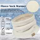 HYUET Winter Neck Gaiter Men, Fleece Neck Warmer Windproof Face Scarf Mask Face Cover Neck Cover for Men Women Ski (White)