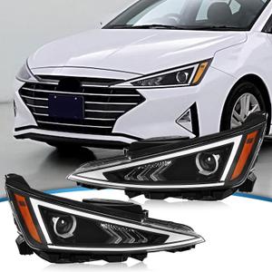 Compatible with 2019-2020 Hyundai Elantra Headlight Halogen&Projector Type without DRL 92101-F3500,92102-F3500(Driver & Passenger Side)
