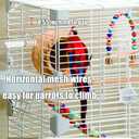 Basic Bird Cage, 24.8inch Parrot Cage (24.8" x 14.6" x 11"),Bird Cage with Ladder, Horizontal Bar, 2 Feeders, and Swing