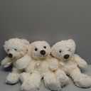 MaoGoLan 3 Pieces Bulk Soft Beige Stuffed Animals, 13.5" Cuddly Mini Teddy Bears for Baby Shower, Wedding, Party, Engagement (White)