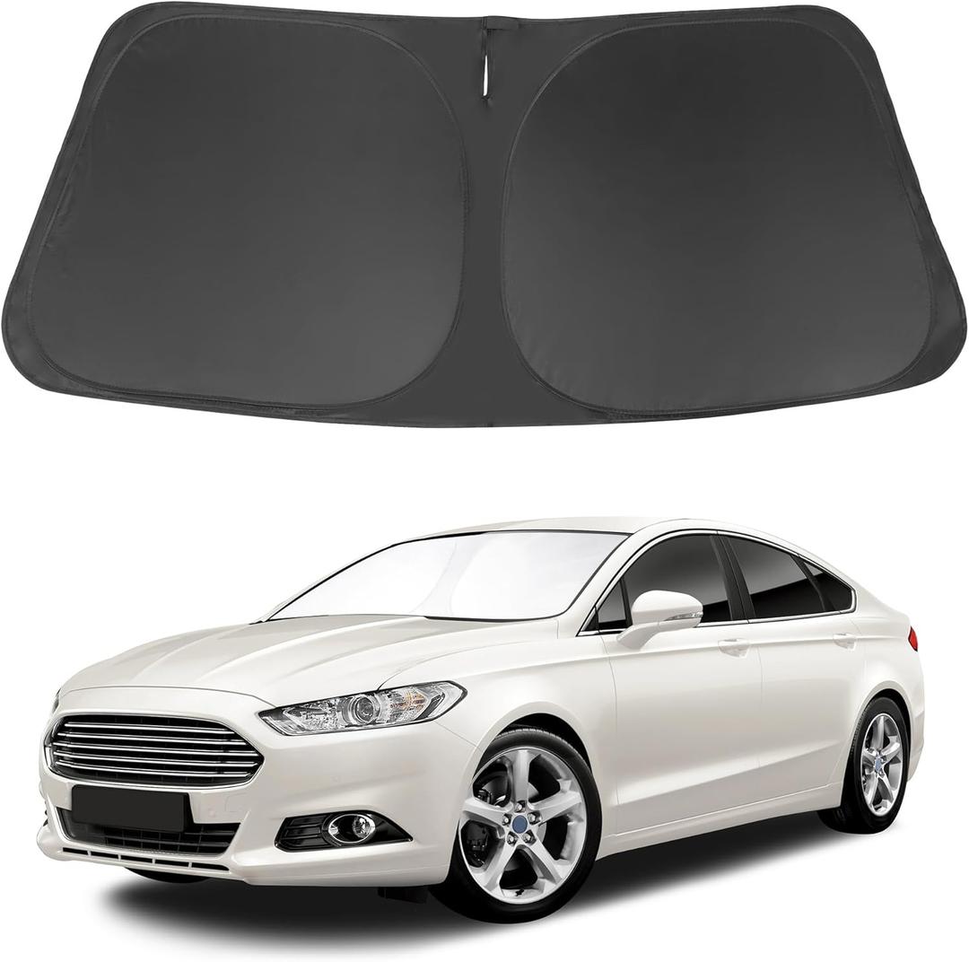 Windshield Sun Shade Window Sun Visor Protector Custom Fit 2013-2021 Ford Fusion Accessories Foldable Sunshade Sun Blocker Keeps Car Cool
