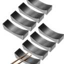 uxcell 8pcs 304 Stainless Steel Chopstick Rest, Curved Shape Chopstick Stand Holder Knife Rest for Countertop Holding Chopstick Spoon Forks Knife Tabletop Decoration, Black