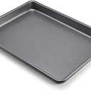 Chicago Metallic Commercial II Non-Stick Small Cookie/Baking Sheet. Perfect for making jelly rolls, cookies, pastries, one-pan meals, and more,12.25 by 8.75, Gray