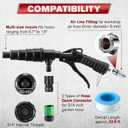 Coolant System Flush Gun, Lever Action Heater Core Flush Kit, Radiator/Cooling System Flusher, Air and Water Combo Flushing Set with Nozzles for 19-40 mm Hoses