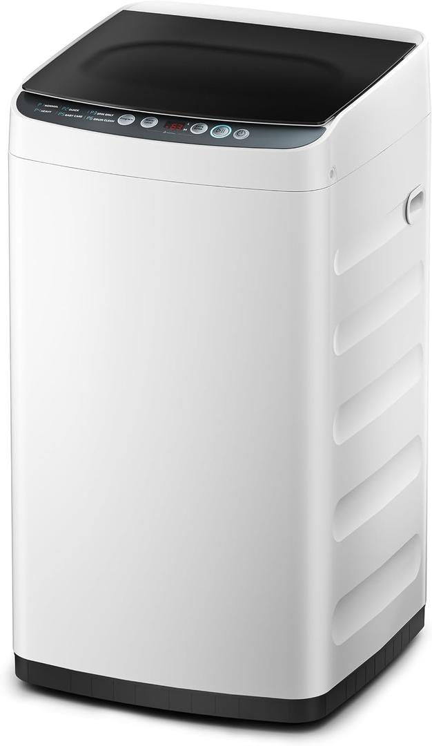 Midea Portable Washing Machine, 0.9 cu. ft with 6 Cycles, Drum Clean, Quick, Stainless Steel Tub, Transparent Lid, LED Display Washing Machine, White