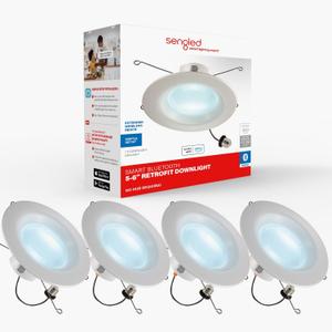 Sengled Smart Recessed Lighting, 5/6 inch, S1 Auto Pairing with Alexa Devices, Led Lights, Smart Can Lights Retrofit Work with Alexa, Smart LED Downlight, Daylight 5000K, Conversion Kit, 4-Pack