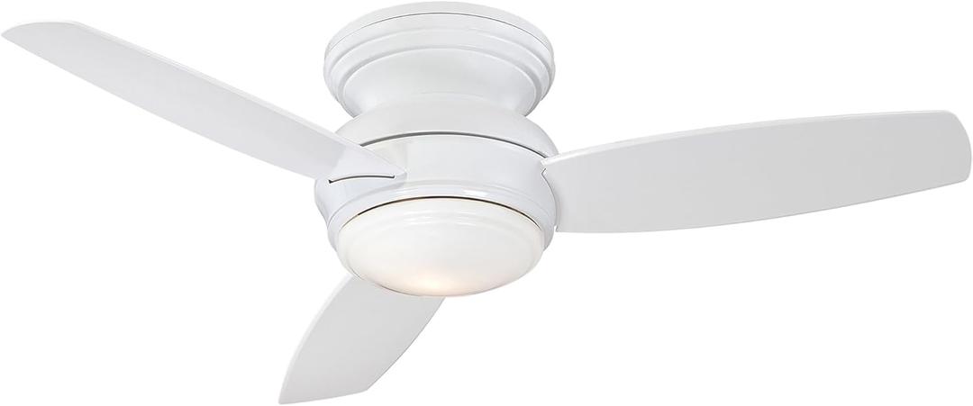 Minka-Aire F593L-WH Traditional Concept LED 44" 3-Blade Ceiling Fan and Wall Control, White (LED Light)