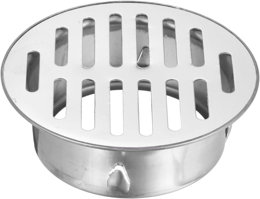 uxcell Floor Drain Cover, 4.8 Inch Stainless Steel Anti Blocking Drain Cover for Outdoor Bathroom Kitchen, 98 Flat Mouth