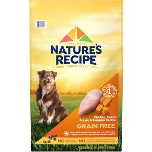 Natures Recipe Grain Free Chicken, Sweet Potato & Pumpkin Recipe Dry Dog Food, 24 lb. Bag (24 Pound (Pack of 1)), BB Date 06/06/2026