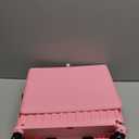 VUSIGN Folding Utility Cart, Foldable Rolling Crate Handcart with Lid, Portable Collapsible Shopping Trolley Tool Box, 4 Rotate Wheels for Grocery, Office, Travel, Teacher, Luggage, Pink