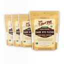 Bob's Red Mill Organic Dark Rye Flour, 20oz (Pack of 4) - Non GMO, Whole Grain, Vegan, Kosher (EXP 12/15/27)