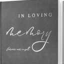 Calculs Funeral Guest Book Memorial Guestbook for Celebration of Life Gray Cover Silver Gilding in Loving Memory Picture Book for Our Love 8.5 Square Hardcover