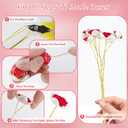 Handmade Glitter 99 Roses Flowers Bouquet Set, Artificial Flowers Plastic Vase, DIY Craft Roses for Home Office Decor, Birthday Anniversary Handmade Gifts for Her Him