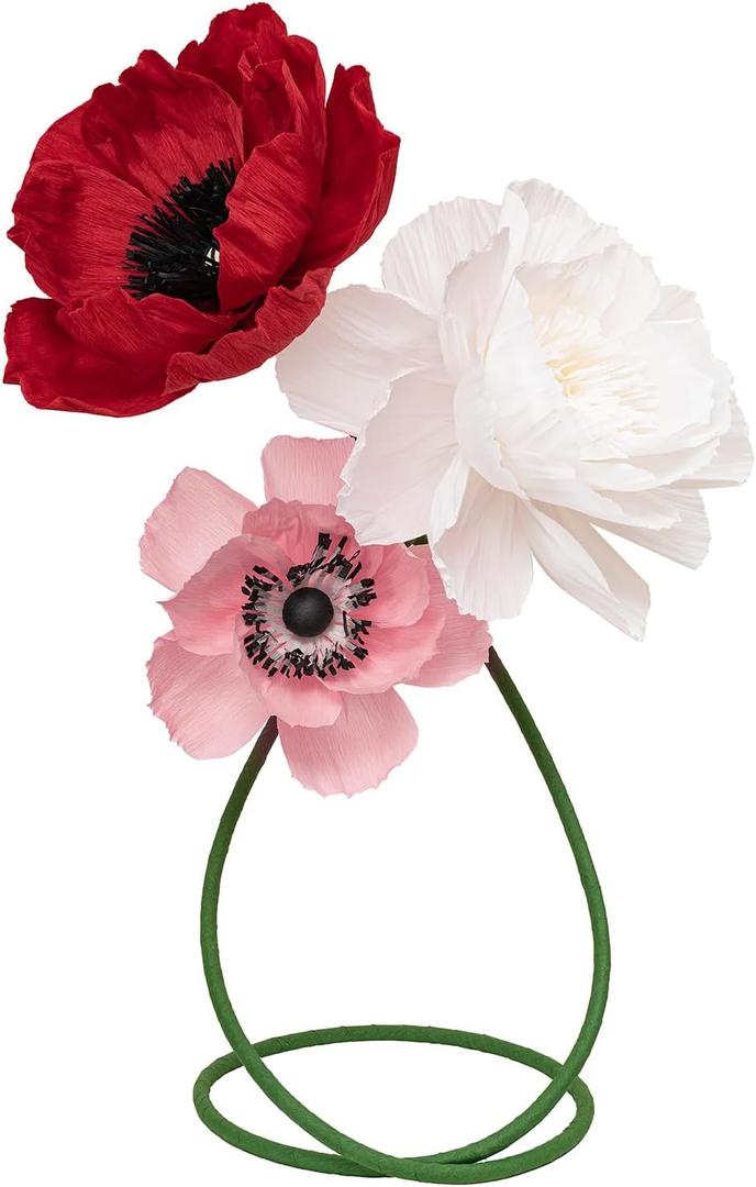 16" Large Paper Flowers Decoration for Wall, Wedding Decoration - Paper Wall Flowers - Flower Wall Decorations - Flowers Decoration for Nursery Wall, Bridal Shower Baby Shower (3, Red+Pink+White)