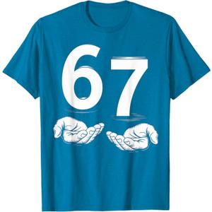 Funny Six Seven 6 7 Meme Gen Alpha Slang 6 7 Hands T-Shirt, L