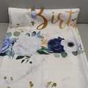 MEHOFOND 7x5ft Happy Birthday Backdrop Blue and White Flowers Bday Photography Background Girls Geometric Gold Glitter Dots Birthday Floral Party Decorations Cake Smash Decor Studio Photo Props