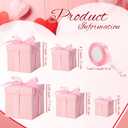 Cholemy 5 Pcs Square Nesting Boxes Decorative Gift Boxes with Lid and Ribbon Assorted Sizes Wrap for Wedding, Carnival, Anniversary, Birthday, Bridal Shower Party Gifts(Pink)