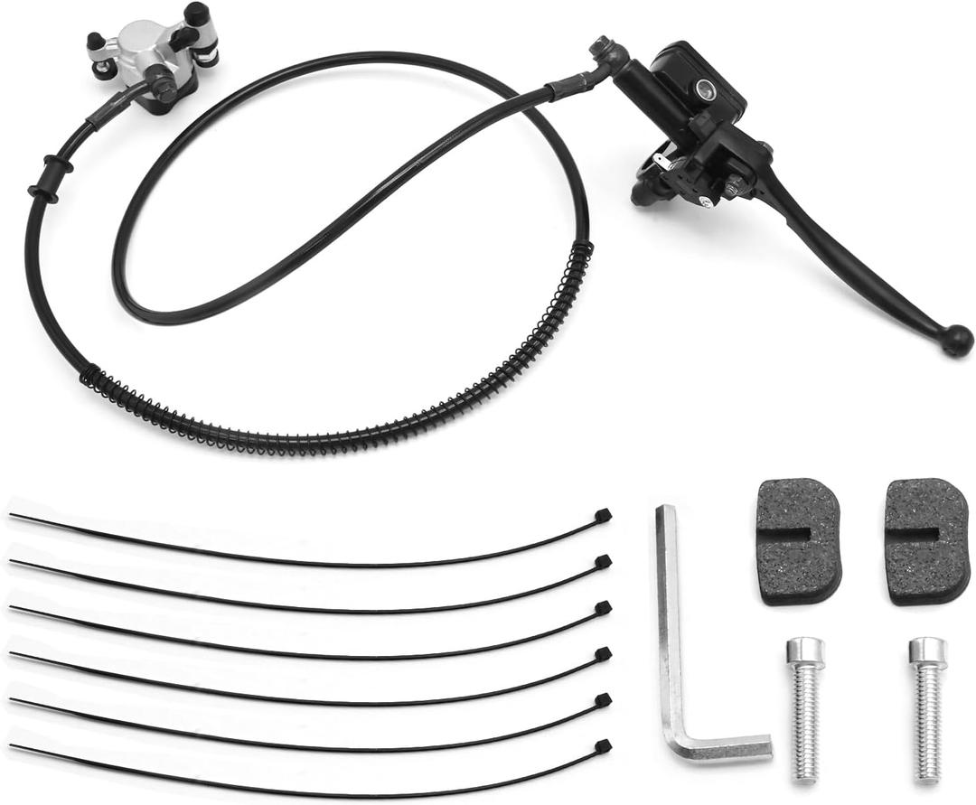 EATAKWARD 12 Piece 7/8" Mini Bicycle Handlebar Hydraulic Brake System with 50-Inch Hose, Replacement for Mini Bike Baja Doodlebug DB30 Minibikes Go Karts (Left Side)