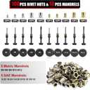 AOBEN Rivet Nut Tool Kit, Nutsert Gun Kit, Upgraded Rivnut Tool with 10 Metric and SAE Madrels, 100 Pcs Rivnuts, and Rugged Carrying Case