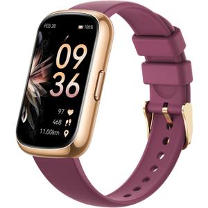 Health Fitness Tracker for Women Men: Fitness Smart Watch for Woman with 24H Heart Rate Monitor Blood Oxygen Sleep Tracker Calorie Step 5ATM Waterproof Activity Trackers for iPhone Android - Burgundy (1.47)