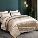 Whale Flotilla 3-Piece Reversible Silky Soft King Size Comforter Bedding Set, Luxurious Satin Comforters Oversized with 2 Satin Pillowcases, Lightweight Duvet for All Seasons, Champagne