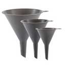 Plastic Kitchen Funnel Set of 3, Round Kitchen Funnels for Filling Bottles, Durable and Multifunctional Funnels for Filling Canning, Cooking, Lab or Car Oil (Gray)