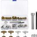 Sopnom 20 Sets 18MM Magnetic Buttons Clasp Snaps Fastener with Install Tool Magnetic Round Snaps DIY Craft Buttons Kit for Sewing, Craft, Purses, Bags, Clothes, Leather (Round)