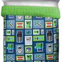 Jay Franco Minecraft Monster Hunters 5 Piece Queen Bed Set - Includes Reversible Comforter & Sheet Set - Bedding Features Creeper - Super Soft Fade Resistant Microfiber (Official Minecraft Product)