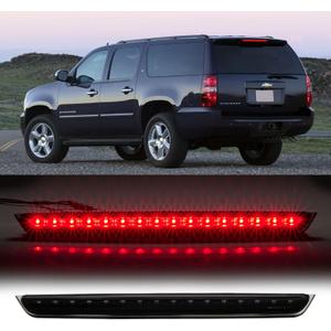 Third 3rd Brake Light LED for 2007-2014 Chevy Tahoe/Suburban/GMC Yukon & XL, High Mount Rear Brake Lights Assembly, Waterproof Center Cab Lamp Stop Light (Black)