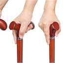 Wooden Walking Cane with 5 Height for Men and Women, Handmade Wood Cane with Comfort Grip Handle, Supportive Mobility Aid for Seniors, Fashionable & Classic Lightweight Stick, 33inch