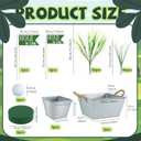 8 Set 162 Pcs Golf Party Table Decorations Sport Themed Party Centerpieces Includes 8 Metal Bucket 24 Mini Golf 120 Artificial Grass 8 Flags and 2Flower Mud for Sport Birthday Decor(Square)