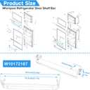UPGRADED WPW10172187 W10172187 Refrigerator Door Shelf Trim Compatible with Whirlpool Kenmore Refrigerator Door Shelf Bin Replacement Part 1871854 AP6016260 Whirlpool Fridge Door Bin Shelf Bar Clear