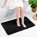 Disolla Black Bathroom Rug 24x36 - Non-Slip Plush Thick Bath Mat, Highly Absorbent & Ultra Soft Fluffy Floor Mat, Machine Washable for Shower and Tub