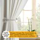 2 Pack Curtain Holdbacks, USFOOK Decorative Window Drapery Tiebacks (2 Pack/1 Pair), Curtain Tie Back Hooks for Wall with Antique Silver Twisted Cage Finials (3.45" L x 5.35" W)