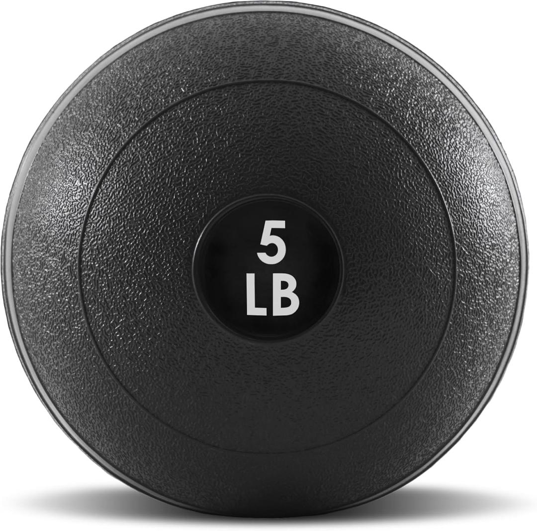 ProsourceFit Slam Medicine Balls 5, 10, 15, 20, 25, 30, 50lbs Smooth and Tread Textured Grip Dead Weight Balls for Strength and Conditioning Exercises, Cardio and Core Workouts (Classic - Black)
