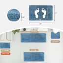 Disolla Blue Bathroom Rug 17x24 - Non-Slip Plush Small Bath Mat, Highly Absorbent & Ultra Soft Fluffy Floor Mat, Machine Washable for Shower and Tub