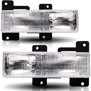 Driver and Passenger Side Headlight Assembly Replacement for 1988-1999 Chevy GMC C/K 1500 2500 3500 Silverado 95-00 Tahoe, 92-94 Blazer, Replace# 15034929 15034930