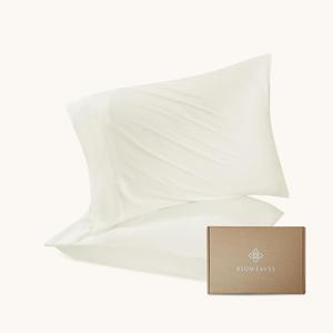 Bioweaves 100% Organic Cotton Pillow Cases 300 Thread Count Soft Sateen Weave GOTS Certified  Standard/Queen Size, Set of 2, Basil