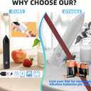 Rechargeable Milk Frother Handheld, 3 Speeds Electric Coffee Mixer Wand with Stainless Steel Whisk for Hot Chocolate, Eggs, Latte, Cappuccino (Black)