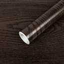 Decoroom Black and Brown Wood Wallpaper Peel and Stick, Thicken Waterproof Wood Grain Contact Paper for Cabinets Drawer, Self-Adhesive Textured Wood Vinyl Wrap for Furniture Shelves 15.7 in X 236.2 in