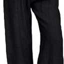 yoeasy Women Cotton Linen Drawstring Wide Leg Pants High Waisted Casual Loose Trousers with Pockets