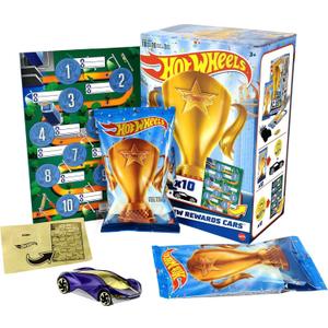 Hot Wheels Toy Car, HW Rewards Individually Wrapped 1:64 Scale Vehicle with Gold Sticker (Styles May Vary)