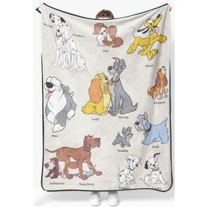 Jay Franco Kids Plush Throw Blanket  Soft & Cozy Fleece Throw for Bedroom & Couch Dcor, Official Licensed Product, Beige - Disney Dogs, 46x60 - Throw Blanket