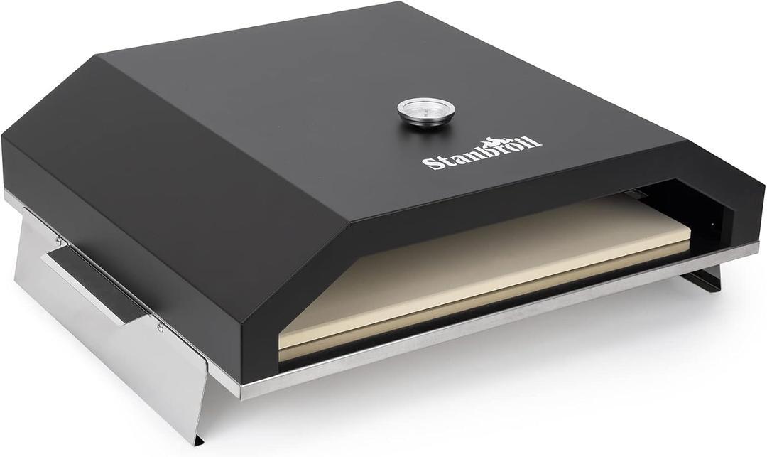 Stanbroil Pizza Oven for Blackstone 36" Gas Griddle Cooking Station, Outdoor Pizza Maker with Side Panels and Temperature Gauge, 17.7 in. x 13.7 in. Pizza Stone