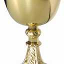 Vintage Brass Chalice Goblet  Handmade Gold Wine Goblet for Church, Wedding, or Gift  Catholic Religious Decor & Holy Ceremony Drinkware 230 ml Communion Cup, 6.2" (X Large)
