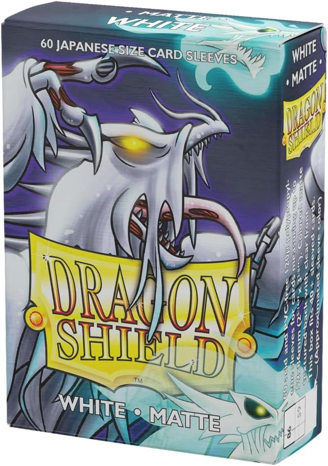 Dragon Shield | Japanese Size Card Matte Sleeves | 60 CT - Smooth & Tough Premium TCG Sleeves - Compatible with Yu-Gi-Oh, Naruto, Cardfight & Vanguard | White