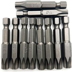 XMHF 10 Piece 50mm Long 1/4 Inch Hex Shank T45 Torx Head Magnetic Screw Driver Bit Set Security Tamper Proof Star 6 Point Screwdriver Kit Tools