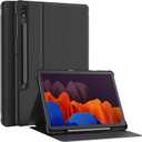 Soke Galaxy Tab S8+/S7 FE/S7 Plus Case with S Pen Holder [SM-X800/X806/T730/T736B/T970/T975] - Shockproof Stand Folio Case for Samsung Tab S8+ 2022/S7 FE 2021/S7 Plus 2020 12.4" Tablet,Dark Grey