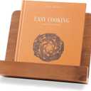 Cookbook Stand for Kitchen, Adjustable Solid Wood Recipe Book Holder for Cookbooks, Recipes, Phones & Devices, Perfect Kitchen Counter Decor & Cooking Gift