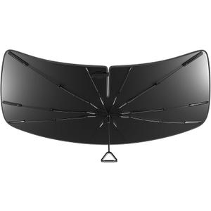 Windshield Sun Shade Umbrella for Dodge Ram 2500/3500 2019-2025 with 10 Inch Wide Sensor. Foldable Umbrella Sunshade with Silver Heat Shield to Keep Cool UDS